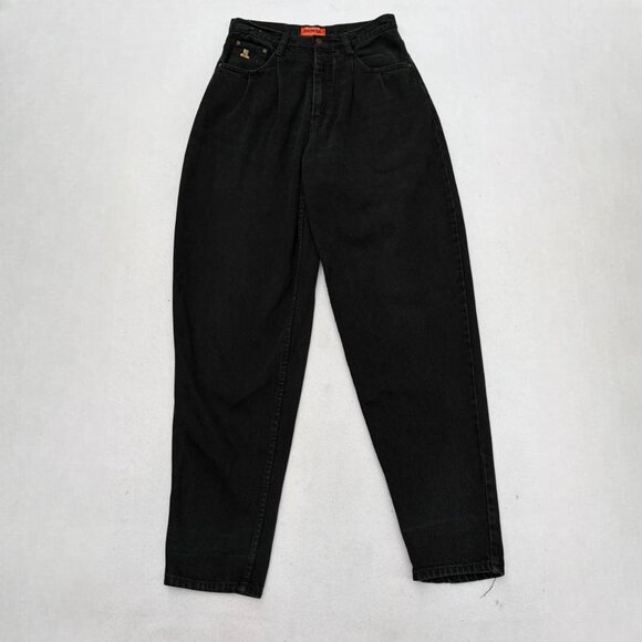 Edwin Other - RARE Vintage Edwin High-Waist Pleated Front Tapered Black Denim Jeans Size 30